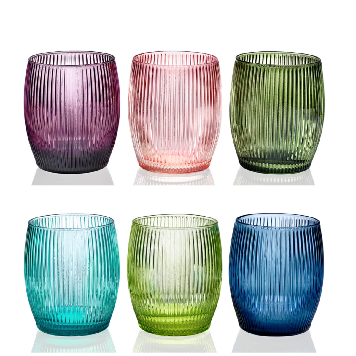 Fluted Glass Tumblers, Set of 2-Bespoke Designs