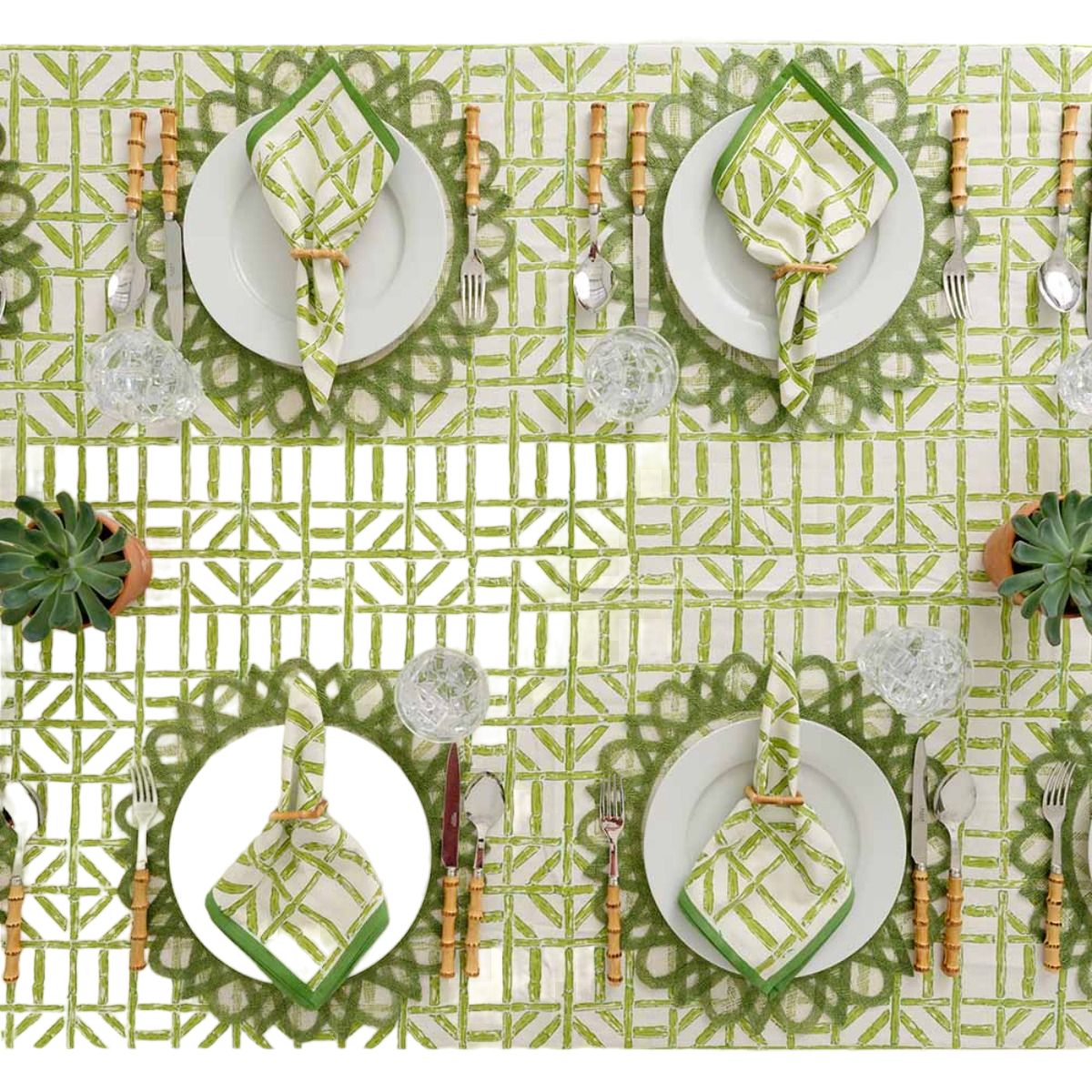 Green Bamboo Tablecloth-Bespoke Designs