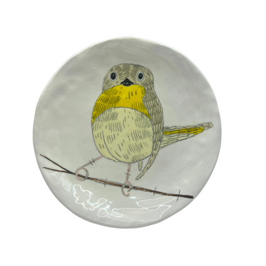 Hand-painted Ceramic Canapé Plate, Yellow Bird-Bespoke Designs