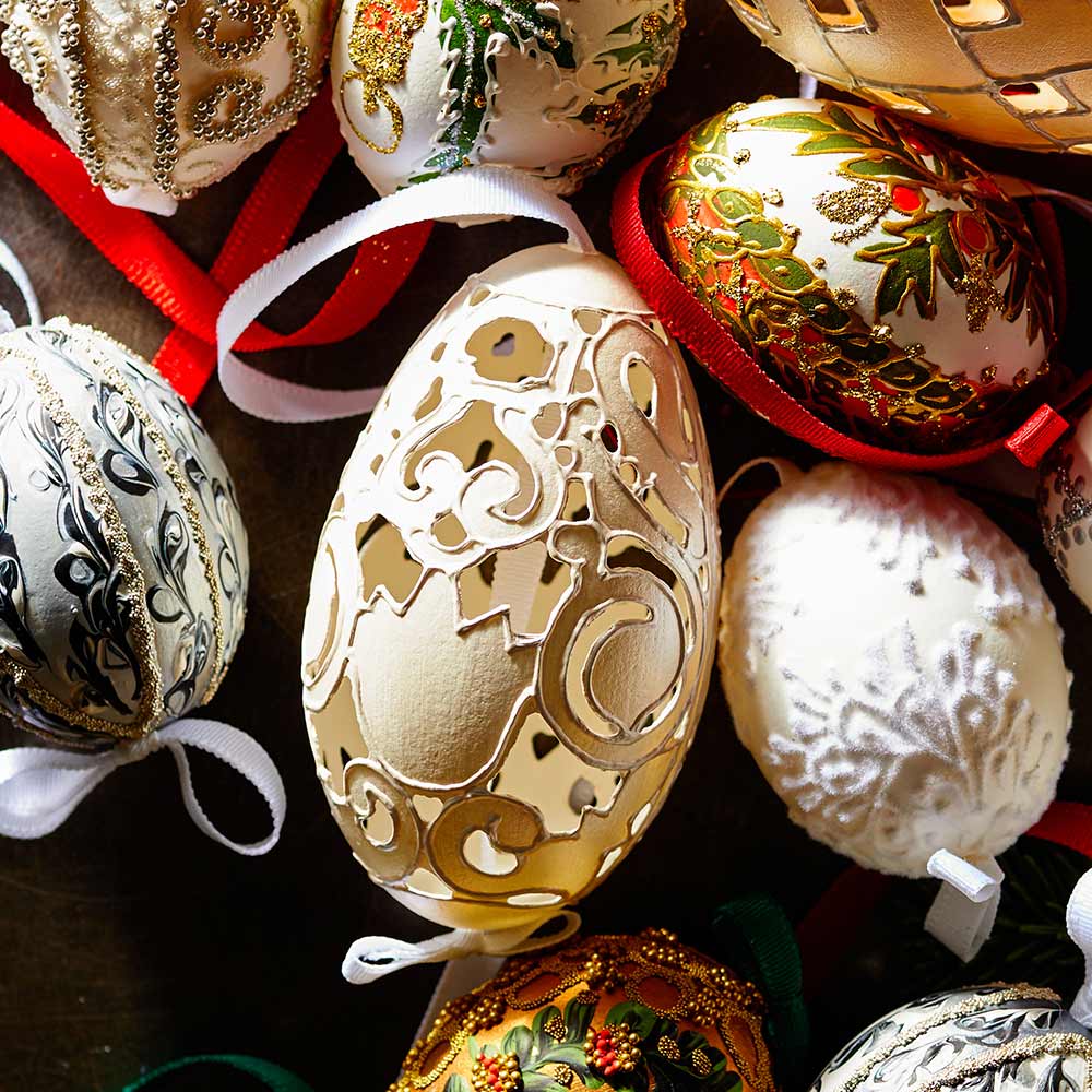 Austrian Decorated Goose Egg Ornaments-Bespoke Designs