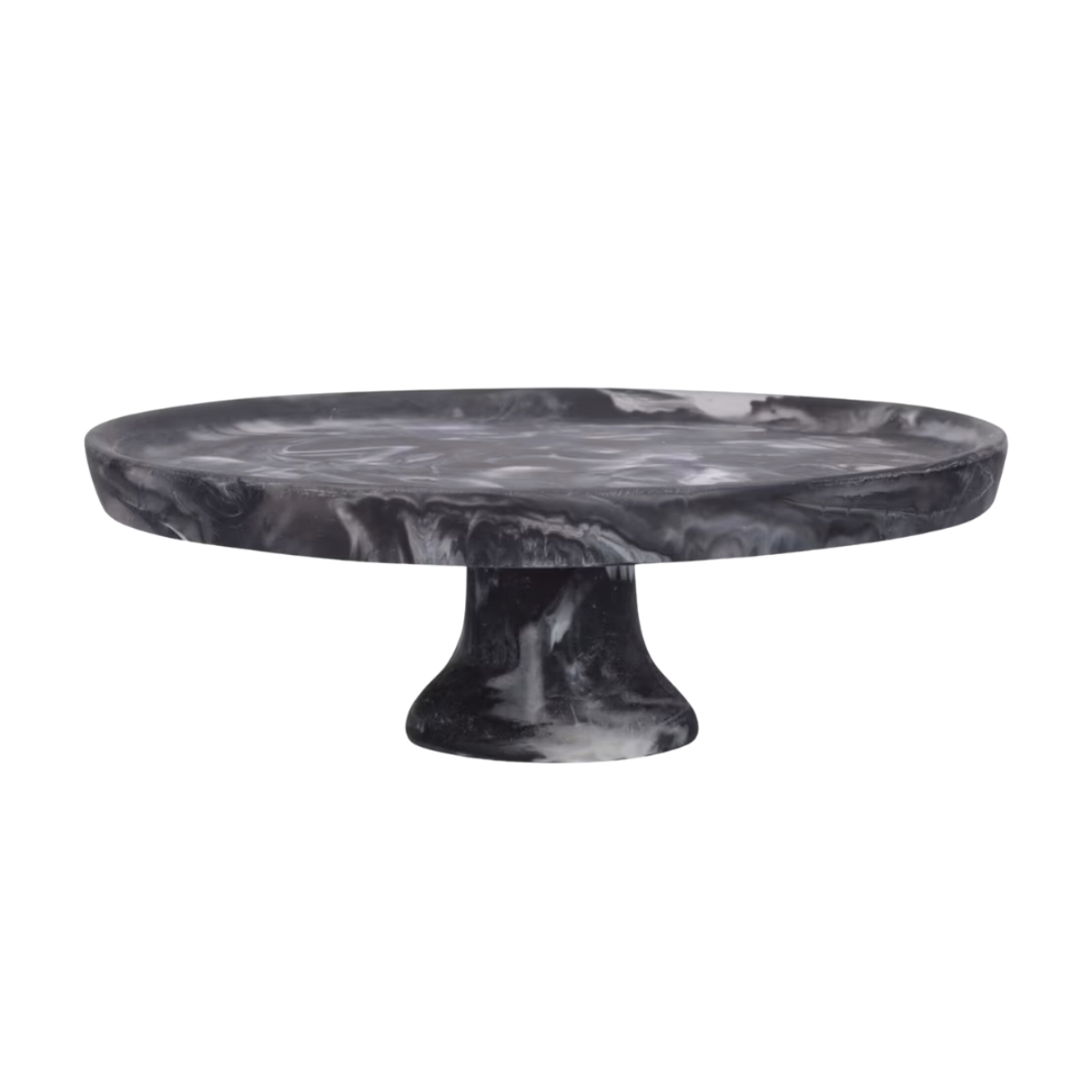 Black Swirl Cake Platter, Medium-Bespoke Designs