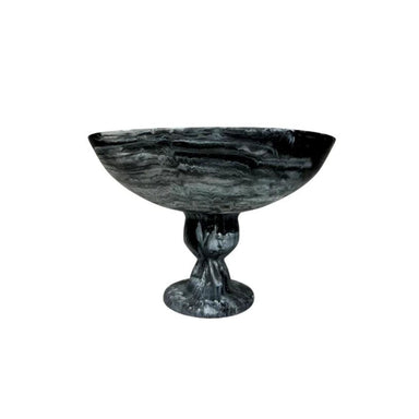 Black Swirl Footed Bowl, Medium-Bespoke Designs