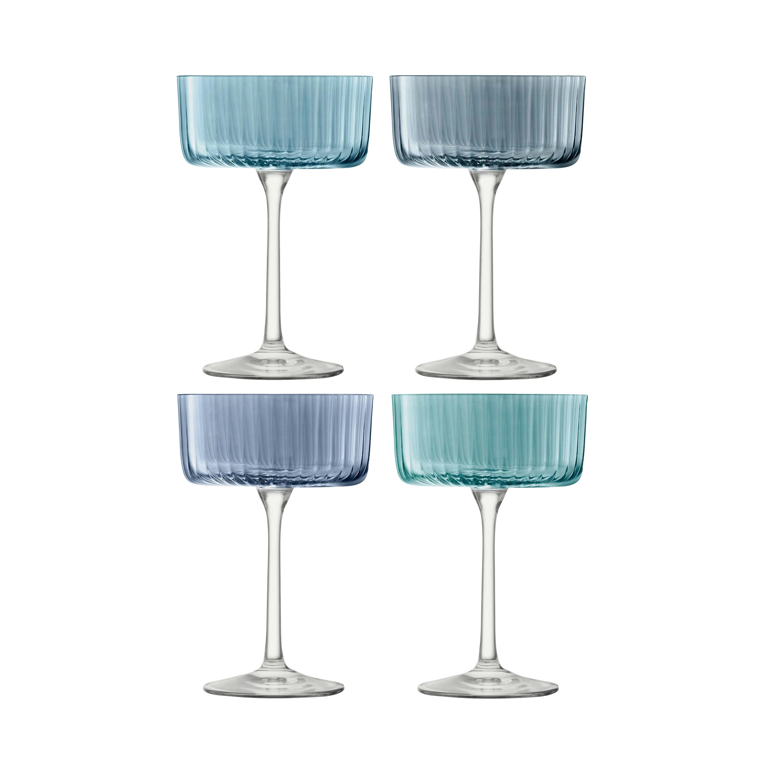 Gems Cocktail Glasses, Set of 4, Sapphire