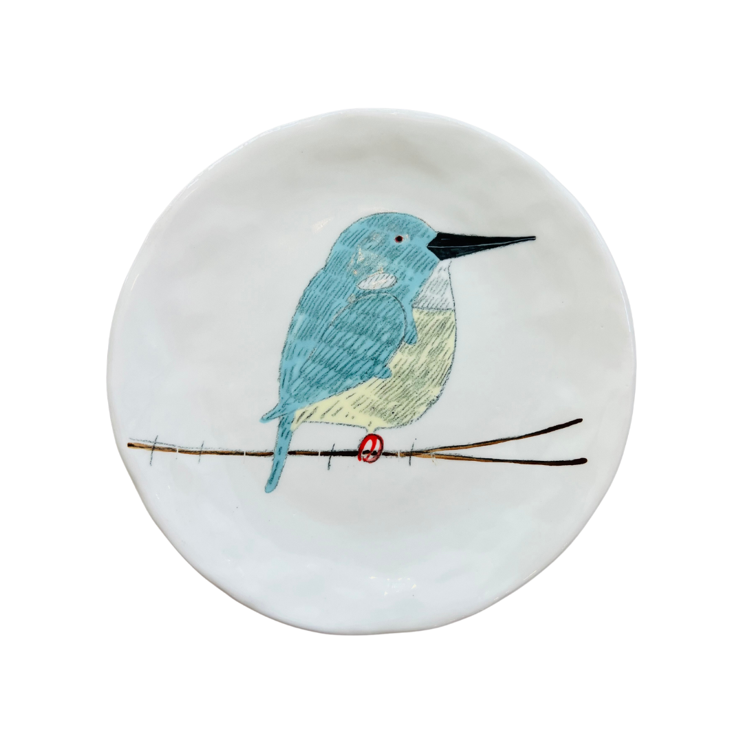 Hand-painted Ceramic Canapé Plate, Blue Bird-Bespoke Designs