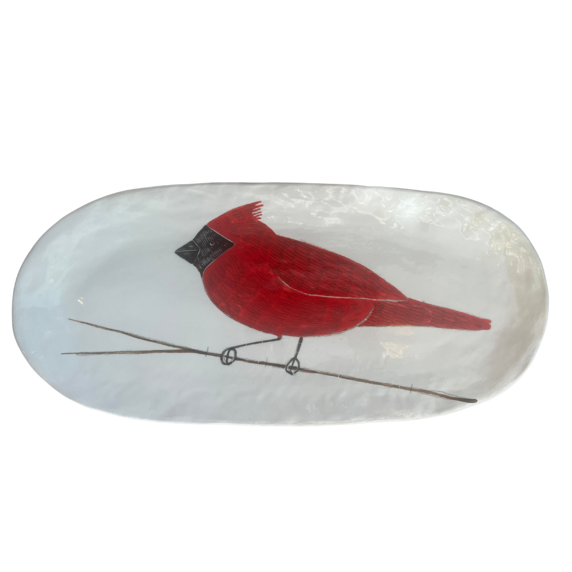Hand-painted Ceramic Platter, Cardinal-Bespoke Designs