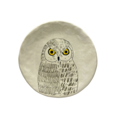 Handpainted Ceramic Canapé Plate, Owl-Bespoke Designs