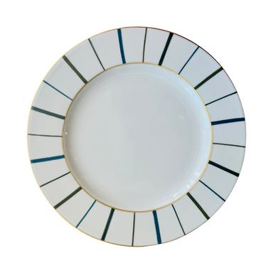 Marie Daâge Berlingot Rim Dinner Plate - Greens & Blue-Bespoke Designs