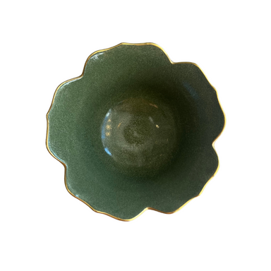 Marie Daâge Small Fluted Edge Bowl, Custom - Snake Green & Prune-Bespoke Designs