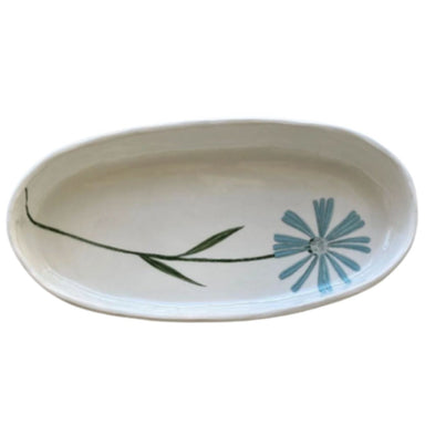 Oval Ceramic Dish, Blue Wild Flower-Bespoke Designs