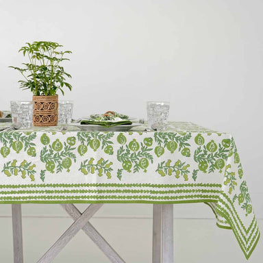 Pom Bells Green Rectangular Tablecloth-Bespoke Designs