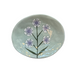 Small Hand-painted White Ceramic Anything Dish, Purple Flower on Green-Bespoke Designs