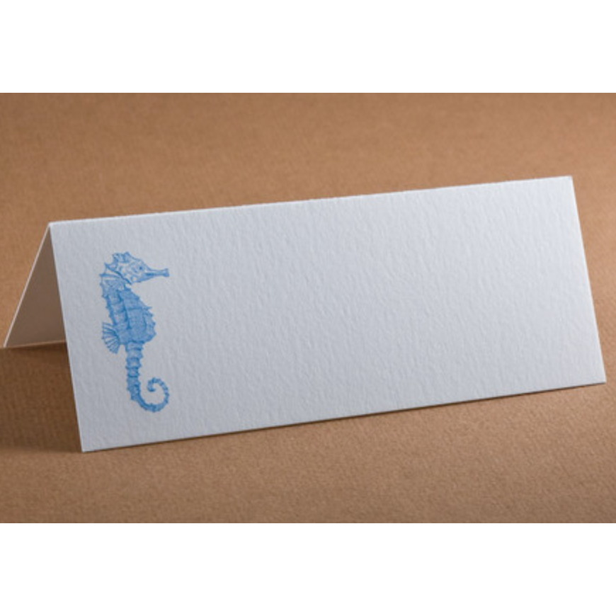 Tented Place Cards - Blue Seahorse-Bespoke Designs