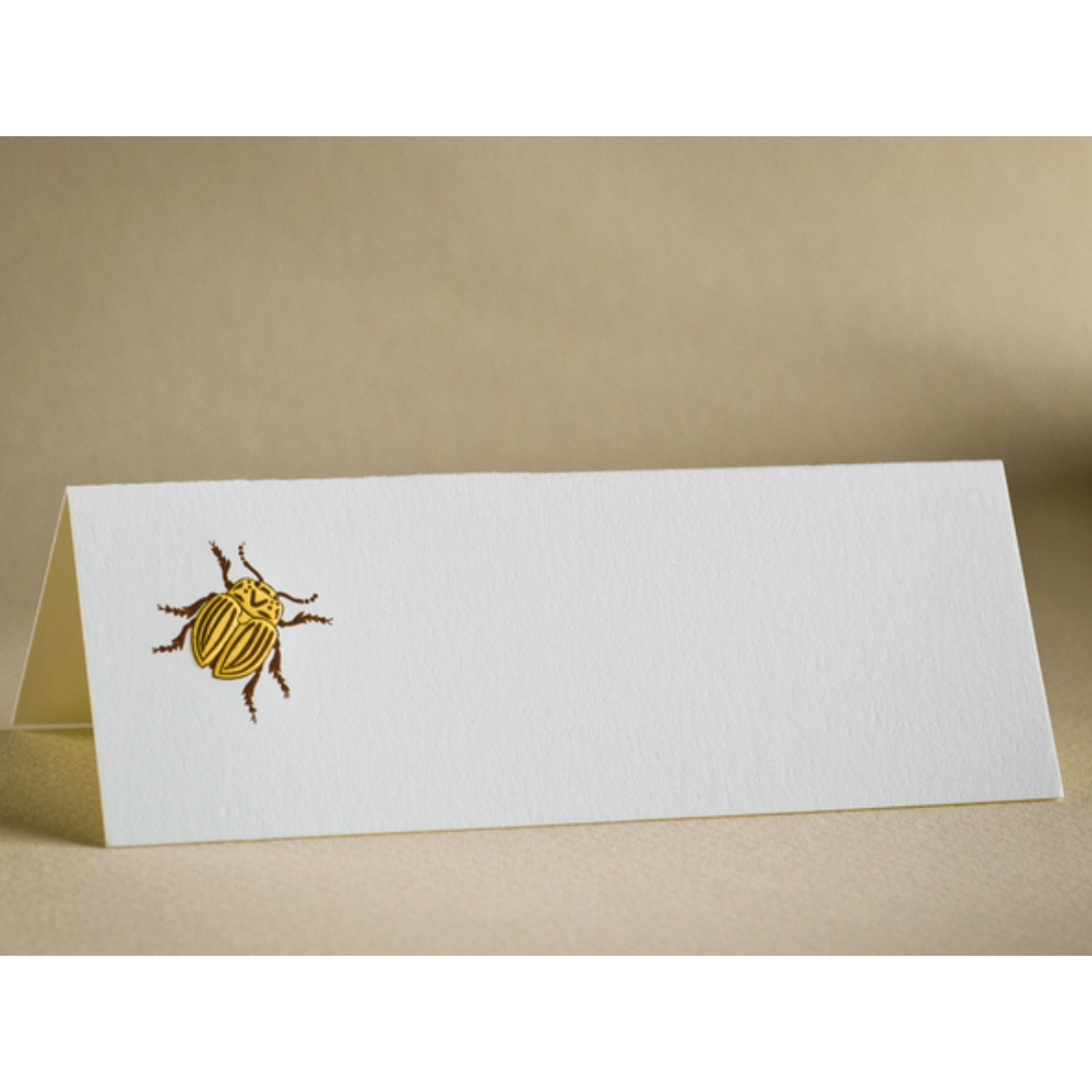 Tented Place Cards - Saddle Brown & Naples Yellow Beetle-Bespoke Designs