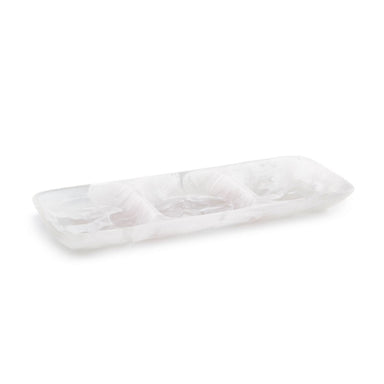 White Swirl 3 Part Tray, Medium-Bespoke Designs
