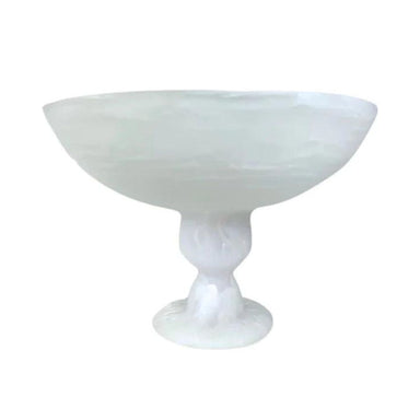White Swirl Footed Bowl, Medium-Bespoke Designs