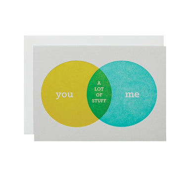 Alee Press Letterpress "You and Me" Greeting Card-Bespoke Designs
