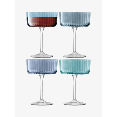 Gems Cocktail Glasses, Set of 4, Sapphire-Bespoke Designs