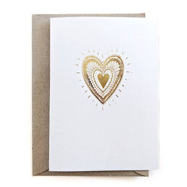 Golden Heart Greeting Card-Bespoke Designs