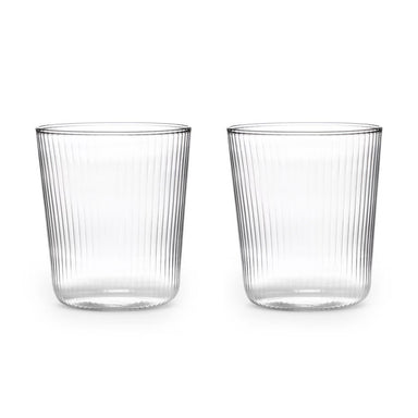 Luisa Bevanda Ribbed Water Glass, Clear, Set of 2-Bespoke Designs