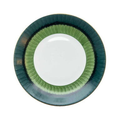 Marie Daâge Aloe Coupe Dinner Plate, Green & Black-Bespoke Designs