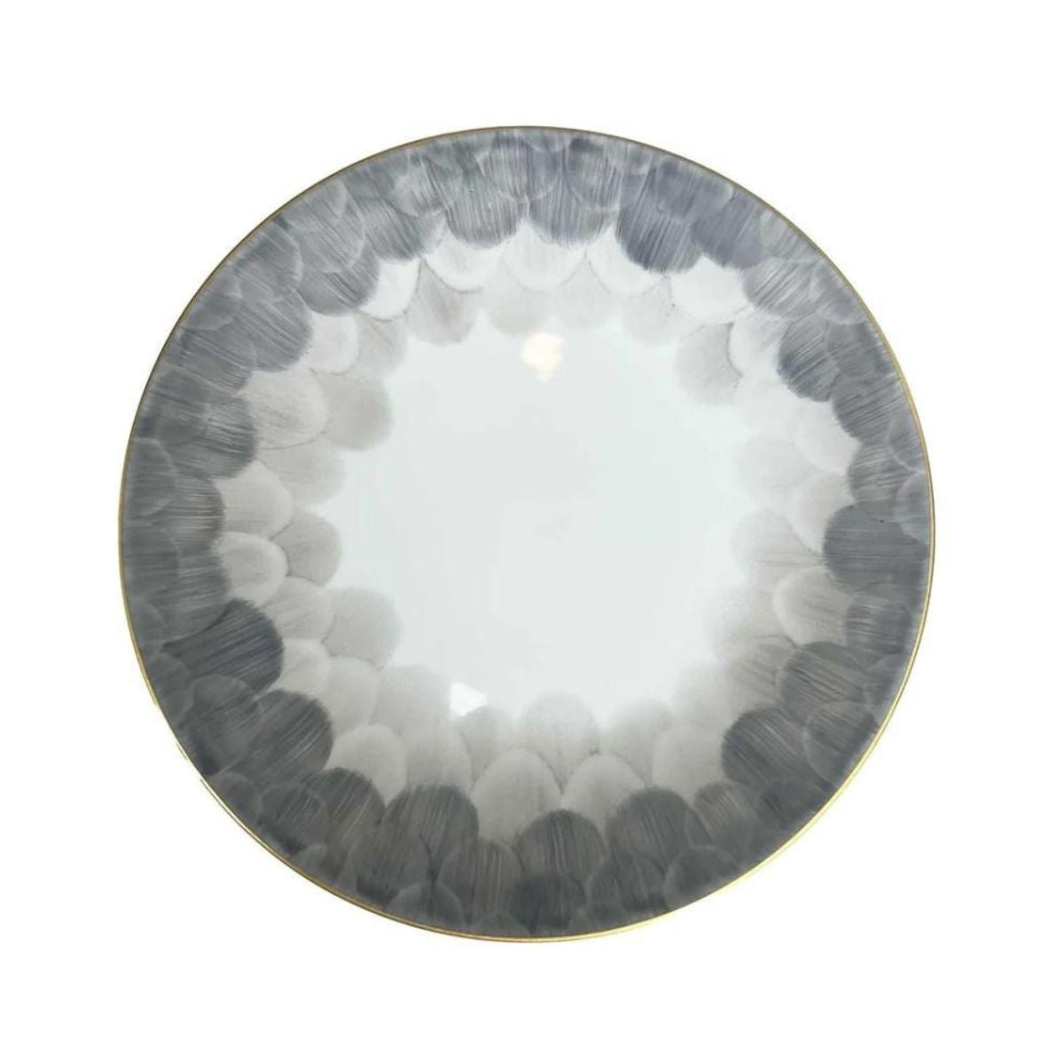 Marie Daâge Cercle D'Écailles Coupe Dinner Plate, Taupe & Silver-Bespoke Designs
