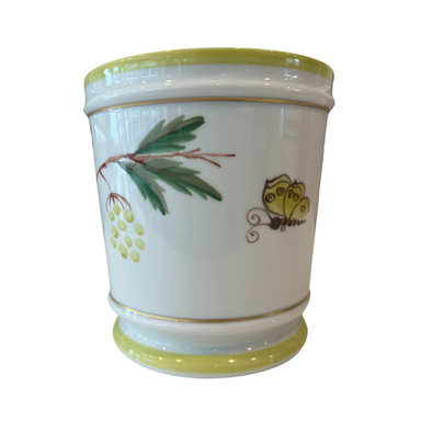 Marie Daâge Medium Flower Pot, Butterfly with Berries, Greens-Bespoke Designs