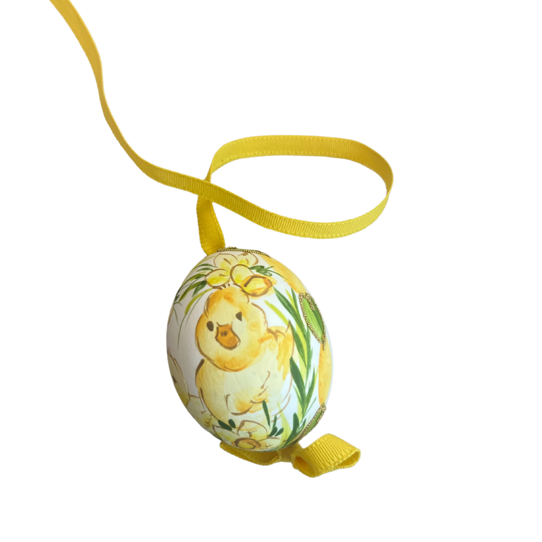 Austrian Easter Egg with Chick with Daffodils-Bespoke Designs
