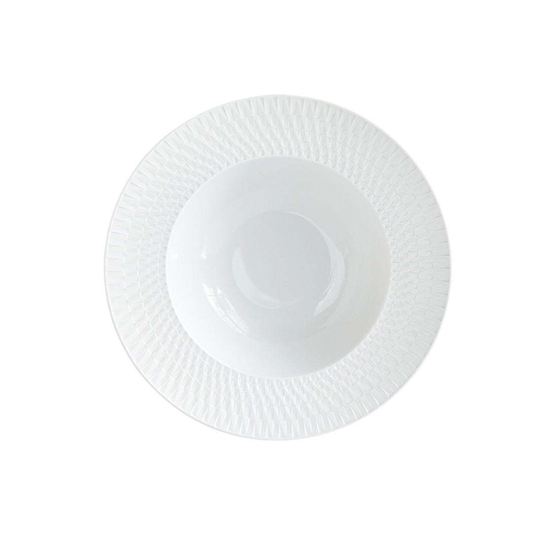 Bernardaud Twist White Rim Soup Plate-Bespoke Designs