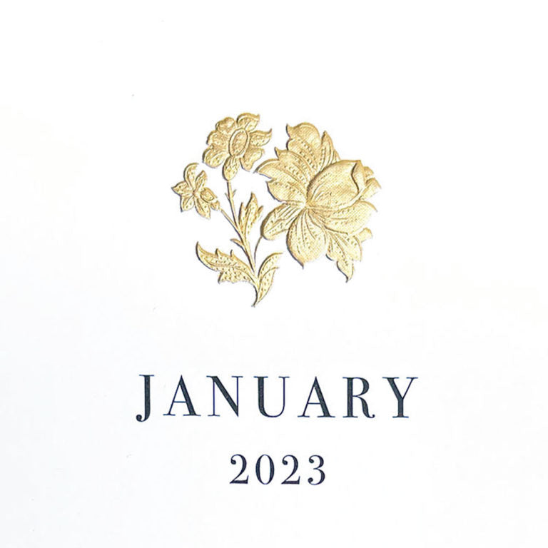 Calendar - 2023 Engraved Month at a Glance-Bespoke Designs