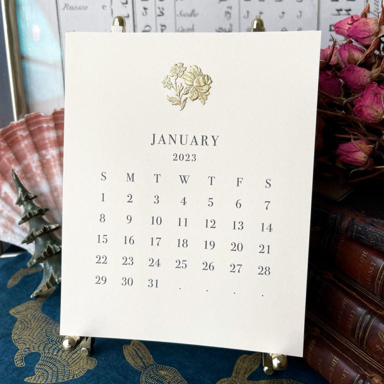 Calendar - 2023 Engraved Month at a Glance-Bespoke Designs