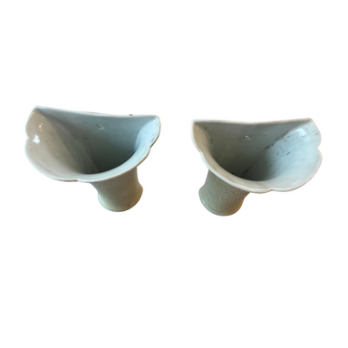 Ceramics - Pair Celadon Wall Vases-Bespoke Designs