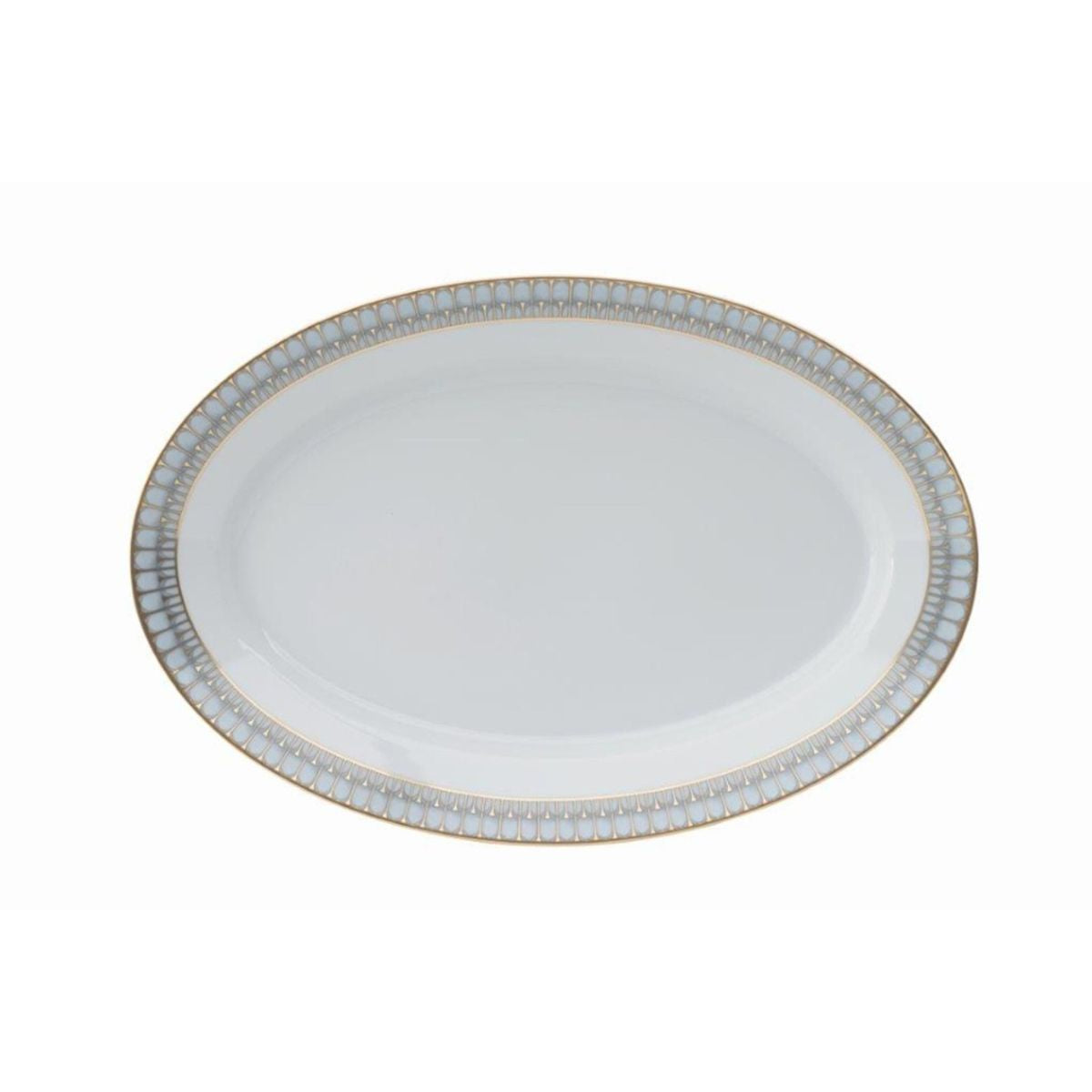 Deshoulieres Arcades Gray & Gold Oval Platter-Bespoke Designs