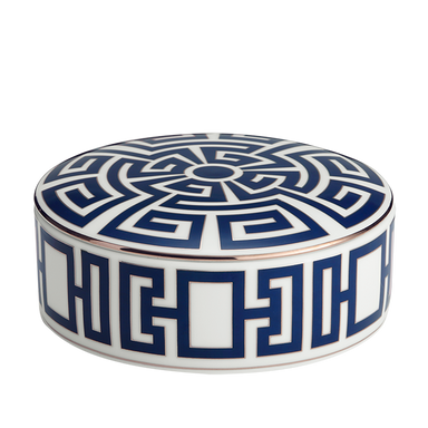 Ginori Blue Labirinto Round Box & Cover-Bespoke Designs