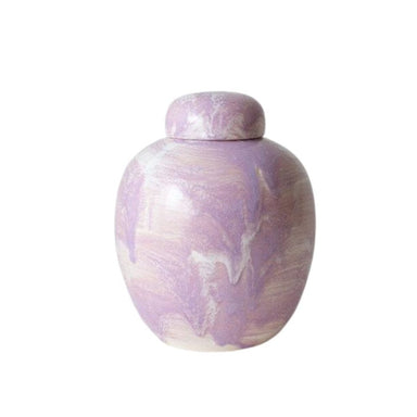 Handmade Ceramic Brush Drip Lavender Lidded Jar-Bespoke Designs