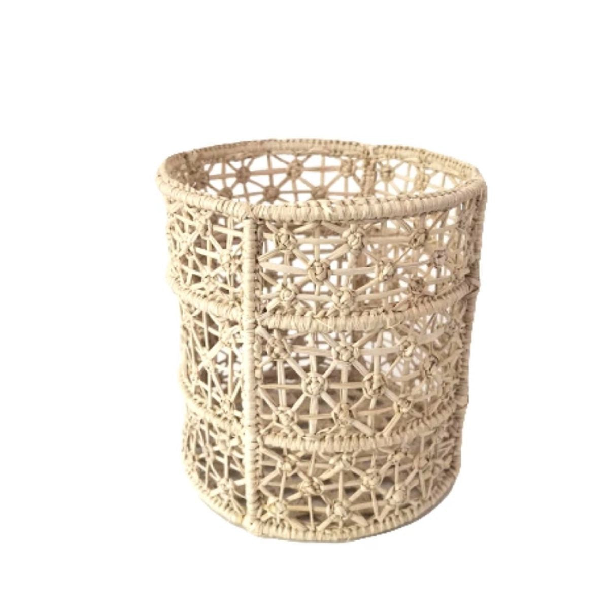Handwoven Rose Stitch Basket, Medium-Bespoke Designs