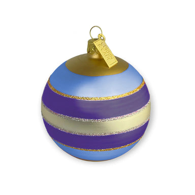 Horizontal Stripes Ornament, Large, Periwinkle & Violet-Bespoke Designs