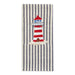 Lighthouse Embroidered Kitchen Towel, Navy Stripe-Bespoke Designs