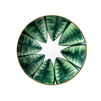 Marie Daâge Agave 1 Coupe Dessert Plate, Greens-Bespoke Designs