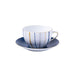 Marie Daâge Berlingot Round Breakfast Cup & Saucer, Blue, Silver, Gold-Bespoke Designs