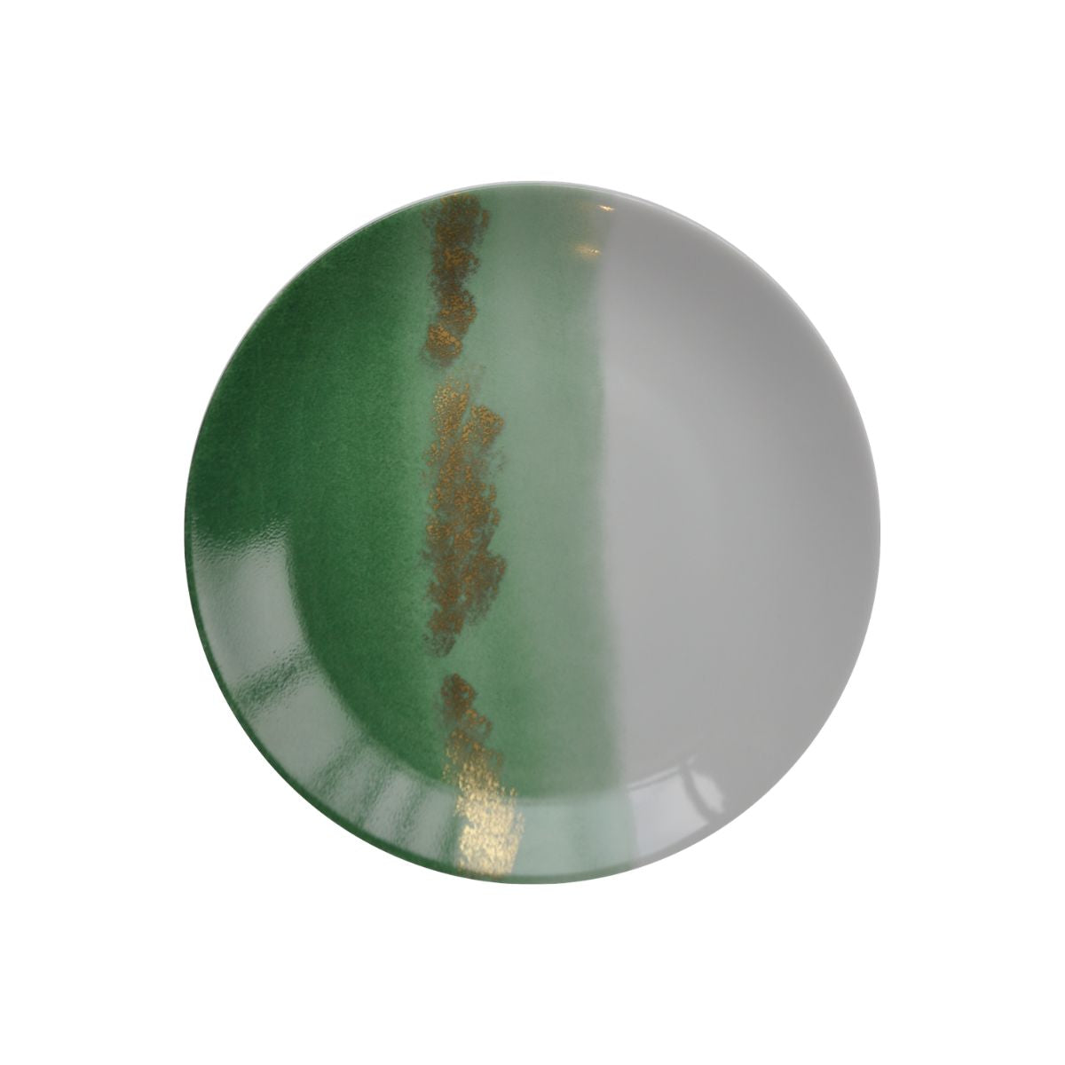 Marie Daâge Horizon Coupe Dessert Plate, Green-Bespoke Designs