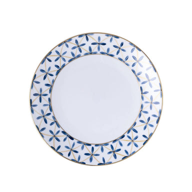 Marie Daâge Tambourin Coupe Dessert Plate, Blue & Gold-Bespoke Designs