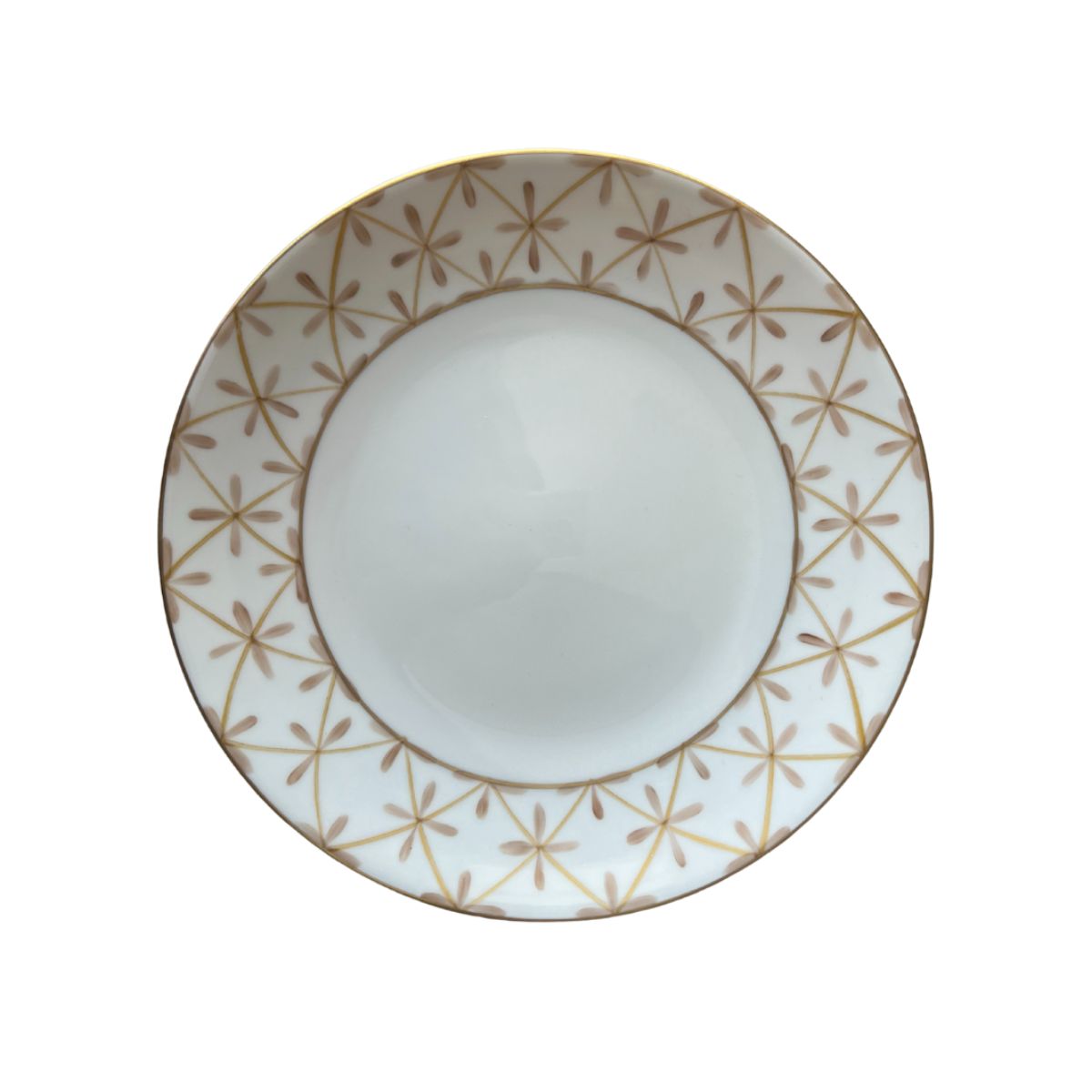 Marie Daâge Tambourin Coupe Dessert Plate, Champagne & Gold-Bespoke Designs