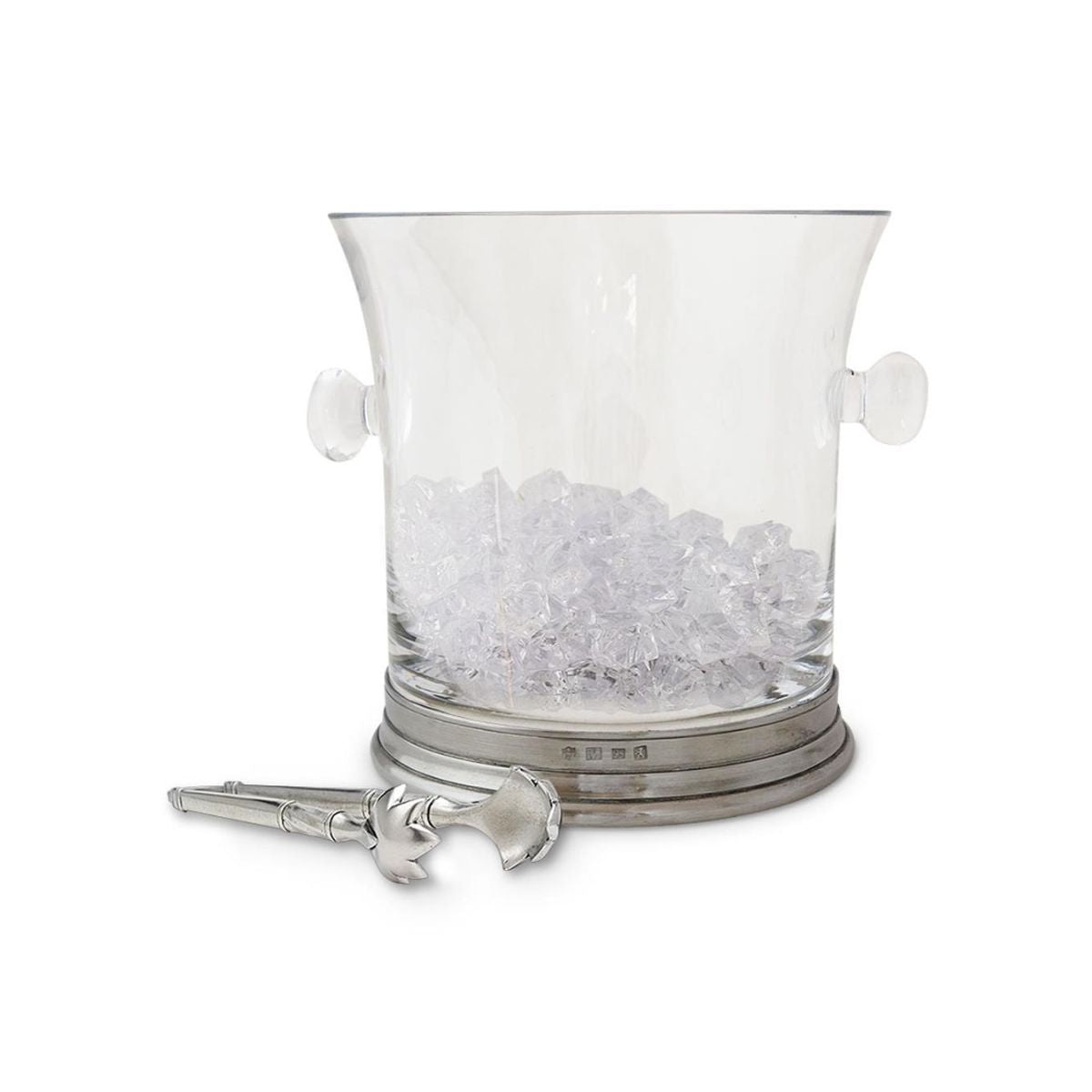 Match Pewter & Crystal Ice Bucket With Tongs-Bespoke Designs