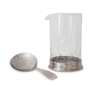 Match Pewter Mixing Glass & Cocktail Strainer Set-Bespoke Designs