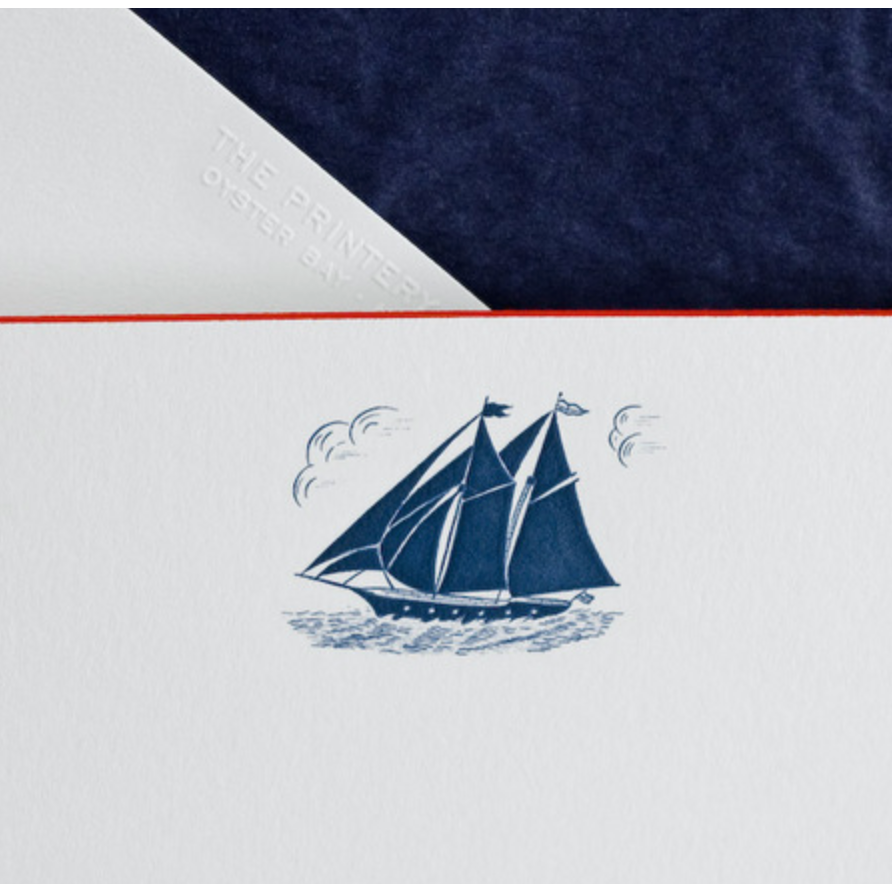 Note Card - Navy Schooner-Bespoke Designs