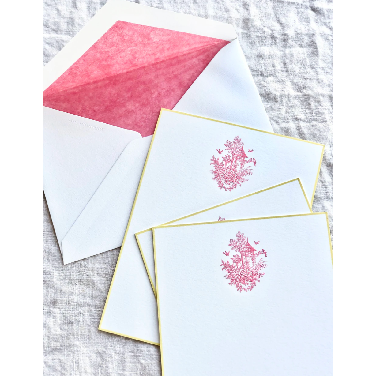 Note Cards - Toile Pink-Bespoke Designs