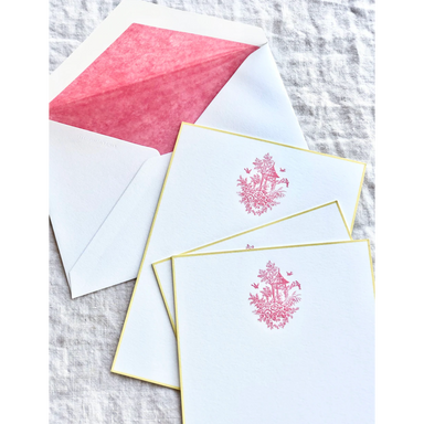 Note Cards - Toile Pink-Bespoke Designs