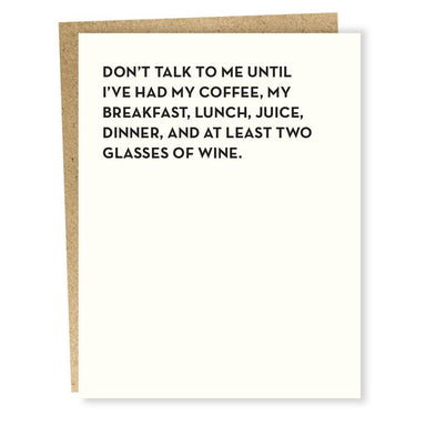 Sapling Press "Don't Talk To Me" Greeting Card-Bespoke Designs