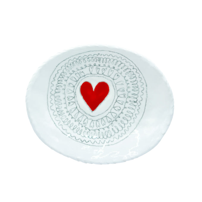 Small Hand-painted White Ceramic Anything Heart Dish-Bespoke Designs