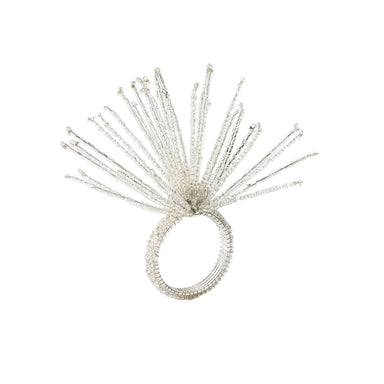Spider Bead Burst Napkin Ring, Crystal & Silver, Set of 4-Bespoke Designs